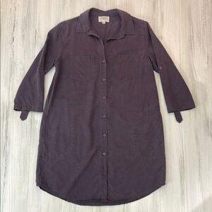 Everly Plum Purple Button-Up Dress w/ 3/4 Sleeves Women’s Sz S